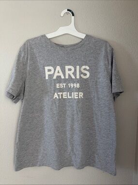 H&M Gray "PARIS EST 1998 ATELIER" Graphic Tee